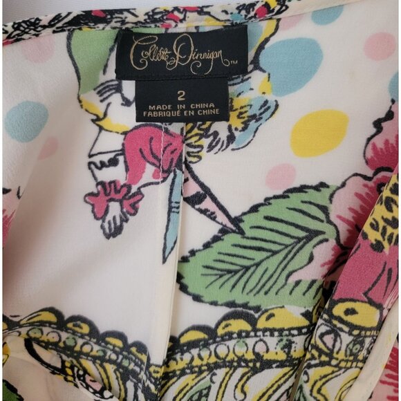 Anthropologie by Collette Dinnigan Floral Scenic Silk Shift Dress Women's Sz 2 - Picture 5 of 9